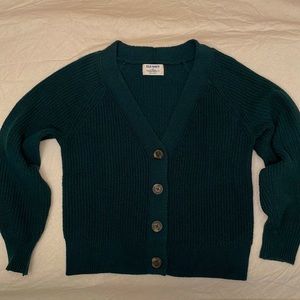 Teal chunky knit cardigan XS Old Navy